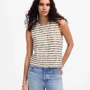 Madewell Crewneck Sweater Vest in Stripe Tank Top sz small